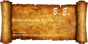 Bobrovszky Erik névjegykártya